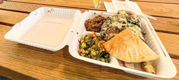 Lentils, Rosemary Chicken and Fatoush