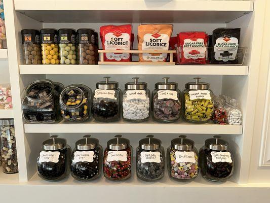 Our ever-expanding selection of black licorice, primarily imported from Nordic manufacturers (Denmark, Holland, Finland, Sweden)