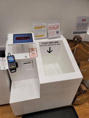 The way to self checkout here - pretty cool 9.30.23
