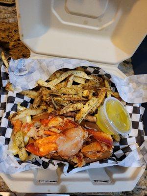 Overstuffed Hot Lobster Roll with Hand-Cut French Fries & Drawn Butter