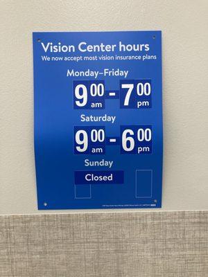 Hours Walmart Vision Center Hilltop