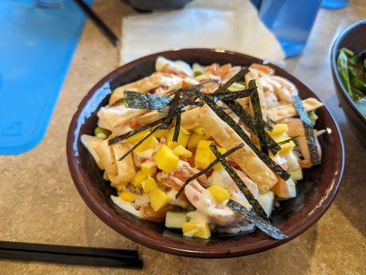 Poke bowl with salmon