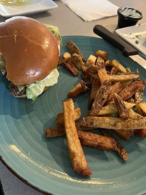 Cheeseburger and fries