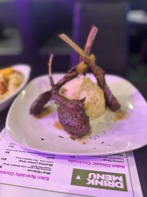 Lamb chops and garlic mash potatoes
