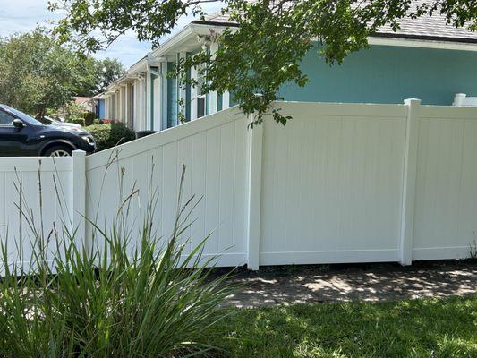 White Vinyl Fence Installation