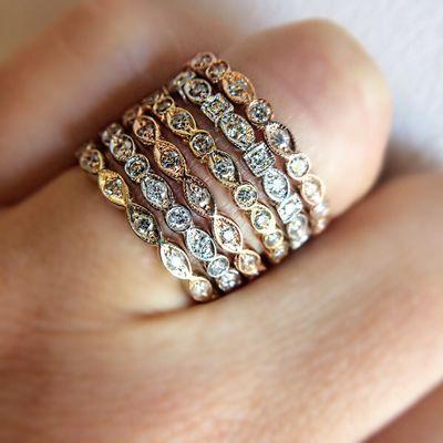Diamond eternity bands in every color gold.