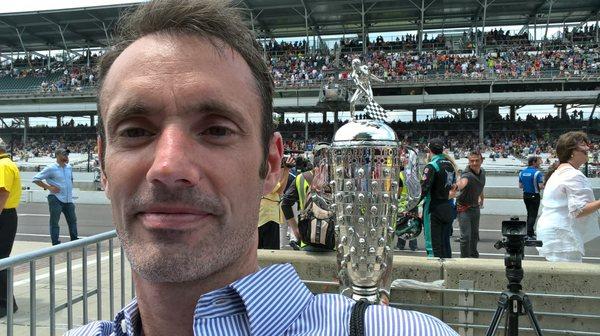 Noblesville kid with the Borg Warner trophy . This is the racing capital of THE WORLD !!!!!