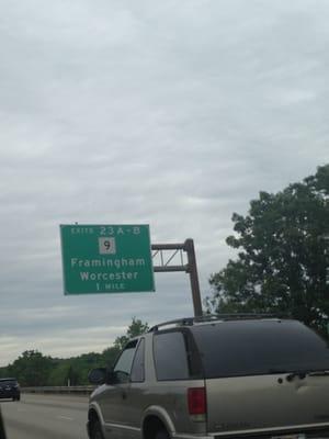 Town Of Framingham -- Route 9 Exit Off Interstate 495, Framingham Sign for Exit 23