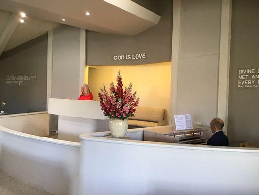 Singing a hymn on Wednesday night