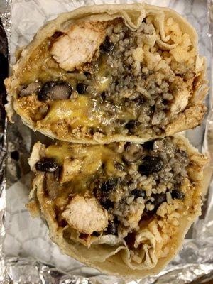 Another view of the burrito. Simple ingredients yet full of flavor.