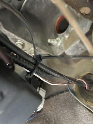 Just zip tied it together to make it look like he didn't mess it up