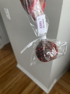 Red velvet cake pop