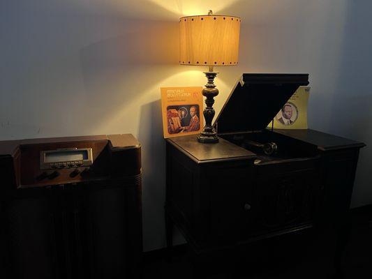 Old record player and radio