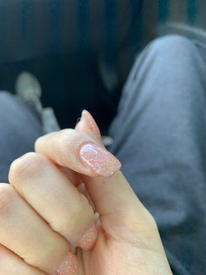 Can still see previous nail color.