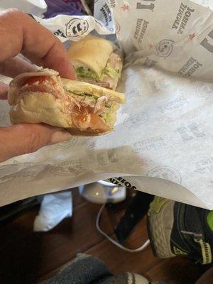 Extra lettuce and tomato ordered. Third sub I've gotten like this. Ridiculous.
