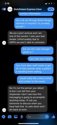 This is the office manager telling me to calm down.