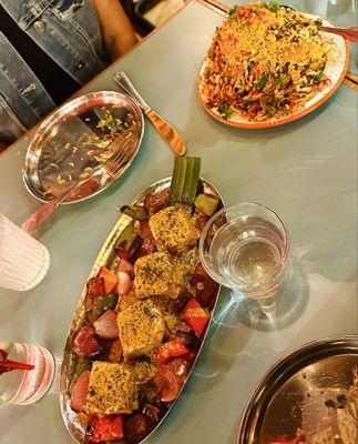 Paneer tikka and disco bhel