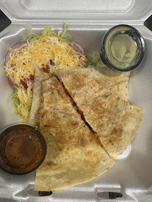 Pastor quesadilla was fantastic! Best pastor around here hands down!! The red salsas has a bite, both are delicious