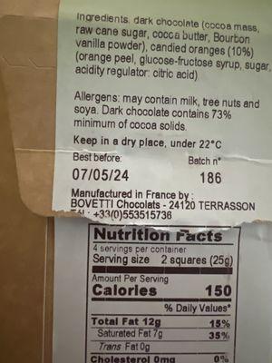 Dark chocolate candied orange