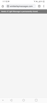 Hands of Light Massage is permanently closed