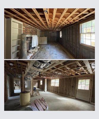 Demo after a water leak. Damage restoration near me