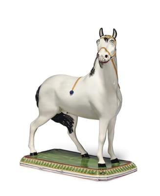 Fine Massive Leeds Pottery Horse, Circa 1820-30.