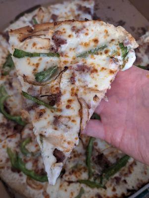 Philly cheesesteak slice