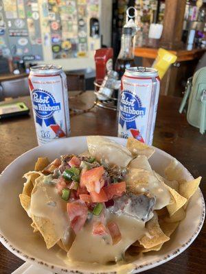 The Black bean patty nachos !