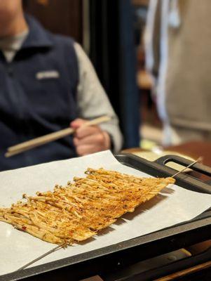 Enoki skewer