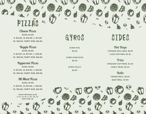 Menu Side 2