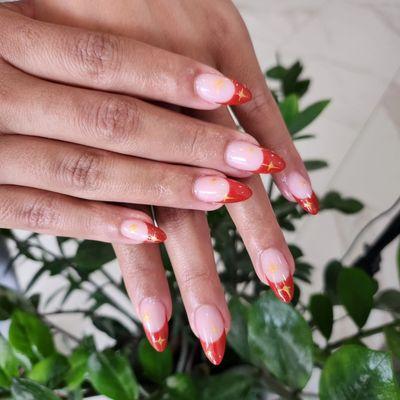 Pink & White Nails