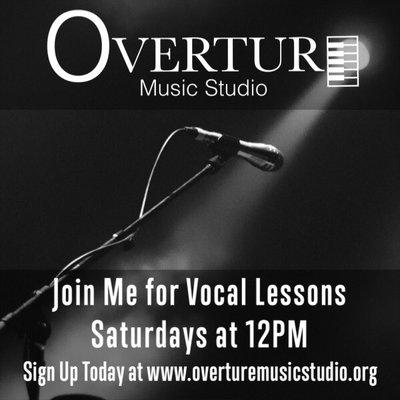 Voice Lessons @ Overture Music Studio One Free Lesson available every week.