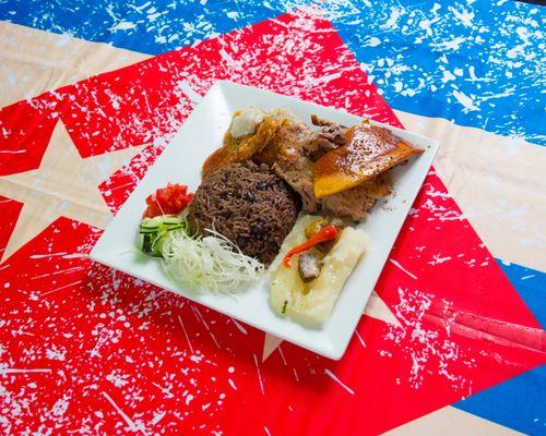 Pernil with Congril and yuca