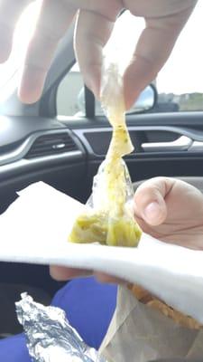 This is the red salsa they gave us. This is exactly how they gave it to us.