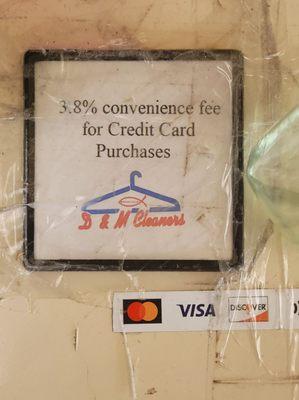 Be aware, there is a charge for using a credit card.