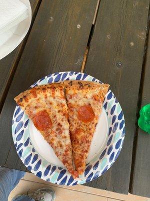 This is what I had time to remember to take a picture of what's left of 2, 16 inch pizzas