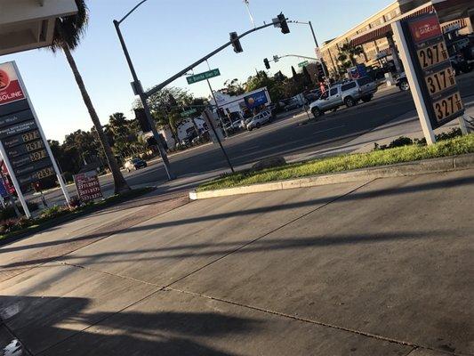 Different gas prices on their two signs