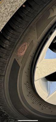 marked tire