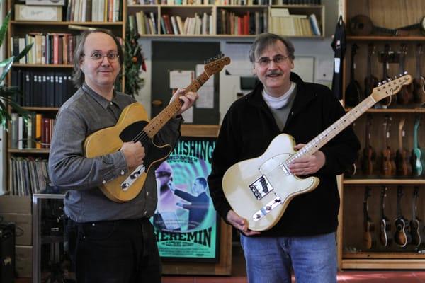 Retrofret staff, Peter and George and their telecasters!