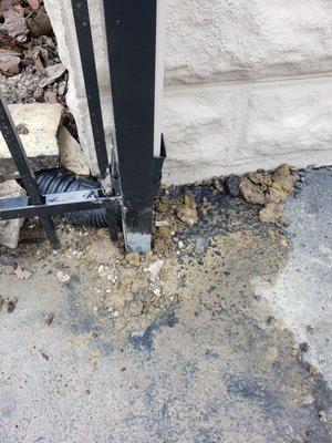 A photo after the first crew "finished" the job.