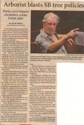 MR TYBURN TELLING THE CITY COUNCIL THAT THEY ARE OUT OF LINE
TO DEMAND THAT THE CITY ARBORIST TELL HOME OWNER HOW TO PRUNE THERE OWN TREE