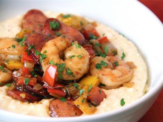 Super Gumbo Bowls
Shrimp & Sausage over Cheese Grits