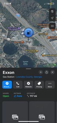 Apple Maps gas station Exxon