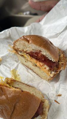 Taylor ham, egg and cheese sandwich. Delicious