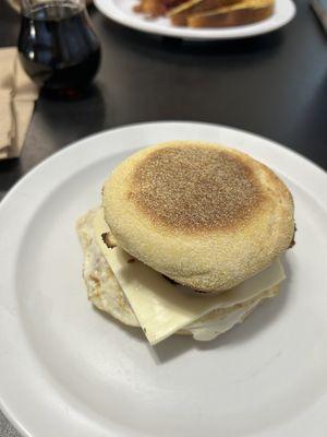 English Muffin breakfast sandwich
