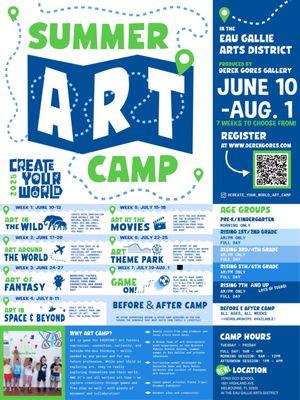 (2025) FLYER
CREATE YOUR WORLD SUMMER ART CAMP PRODUCED BY DEREK GORES GALLERY