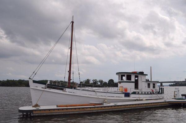 The M/V Halfshell; a historic buyboat owned by Living Classrooms, docked at The Yards Marina