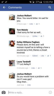 I spoke about how we shouldnt bash Donald trumps wife for her looks, and how thats not proper. she she responded. Hmm.. gay bashing?