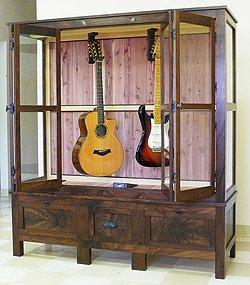 oversized humidity controlled cabinet to hold 10 guitars