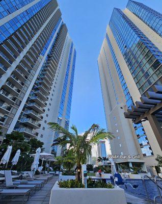Sway Bar & Grill is by the pool area of the Renaissance Honolulu Hotel & Spa.